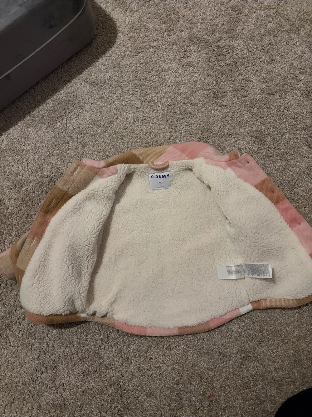 Old Navy Plaid Kids Sherpa Jacket